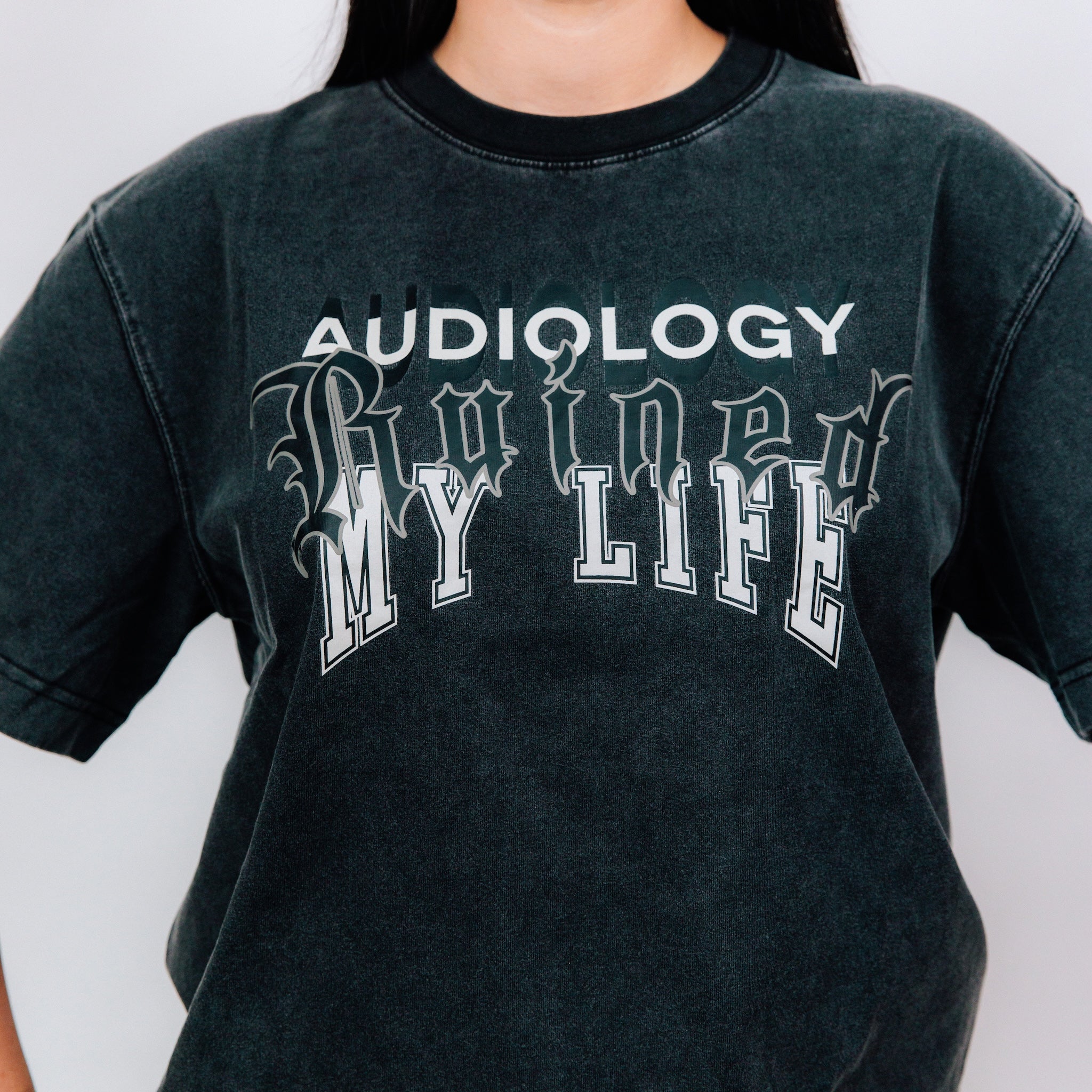 Washed Charcoal Gothic Tee